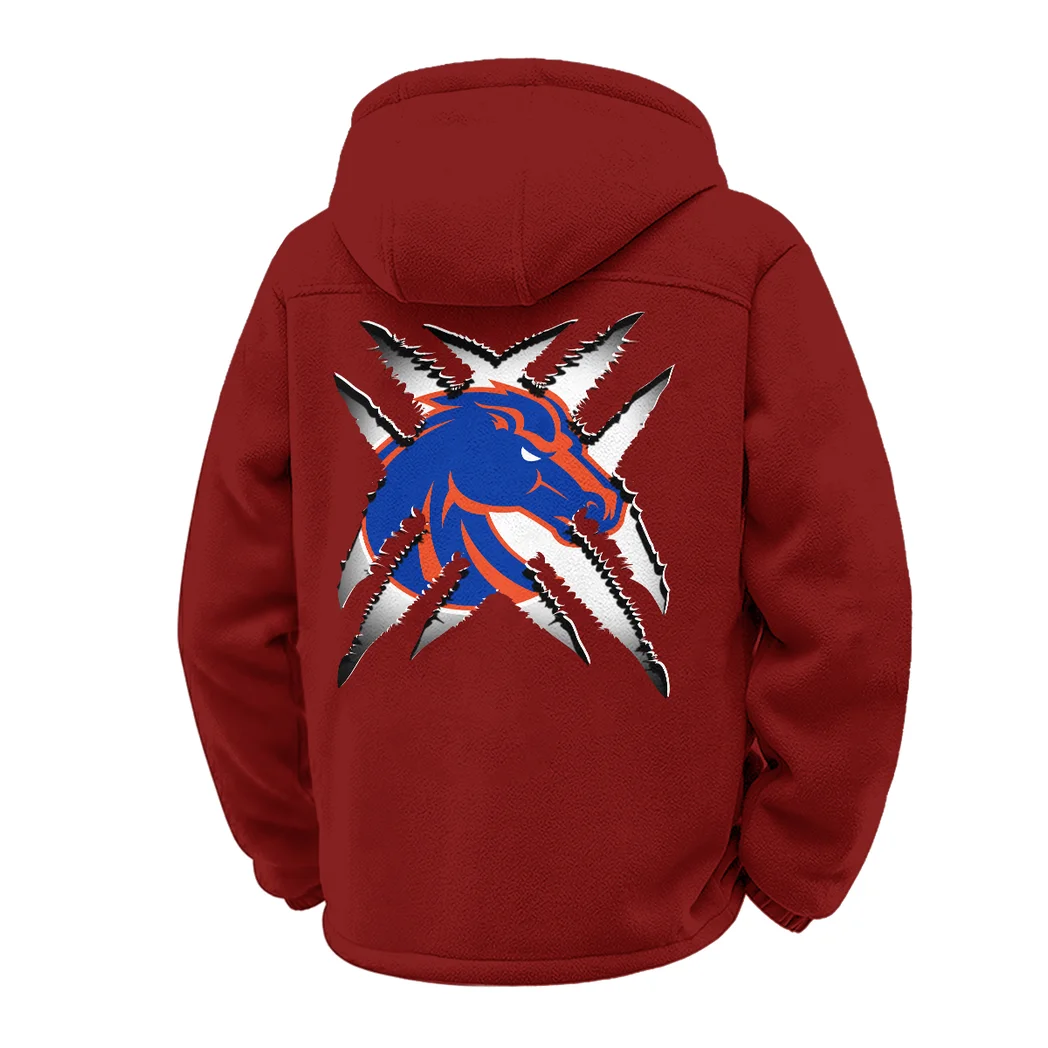 The Blue and Orange Winter Fleece Jacket, Technical Mid-Layer Jacket HVN1454BS - Wine - Image 3