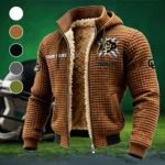 The Buffaloes Fleece-Lined Hooded Jacket, Water-Resistant Thermal Hoody HVN1454CB - brown