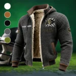 The Buffaloes Fleece-Lined Hooded Jacket, Water-Resistant Thermal Hoody HVN1454CB - Grey