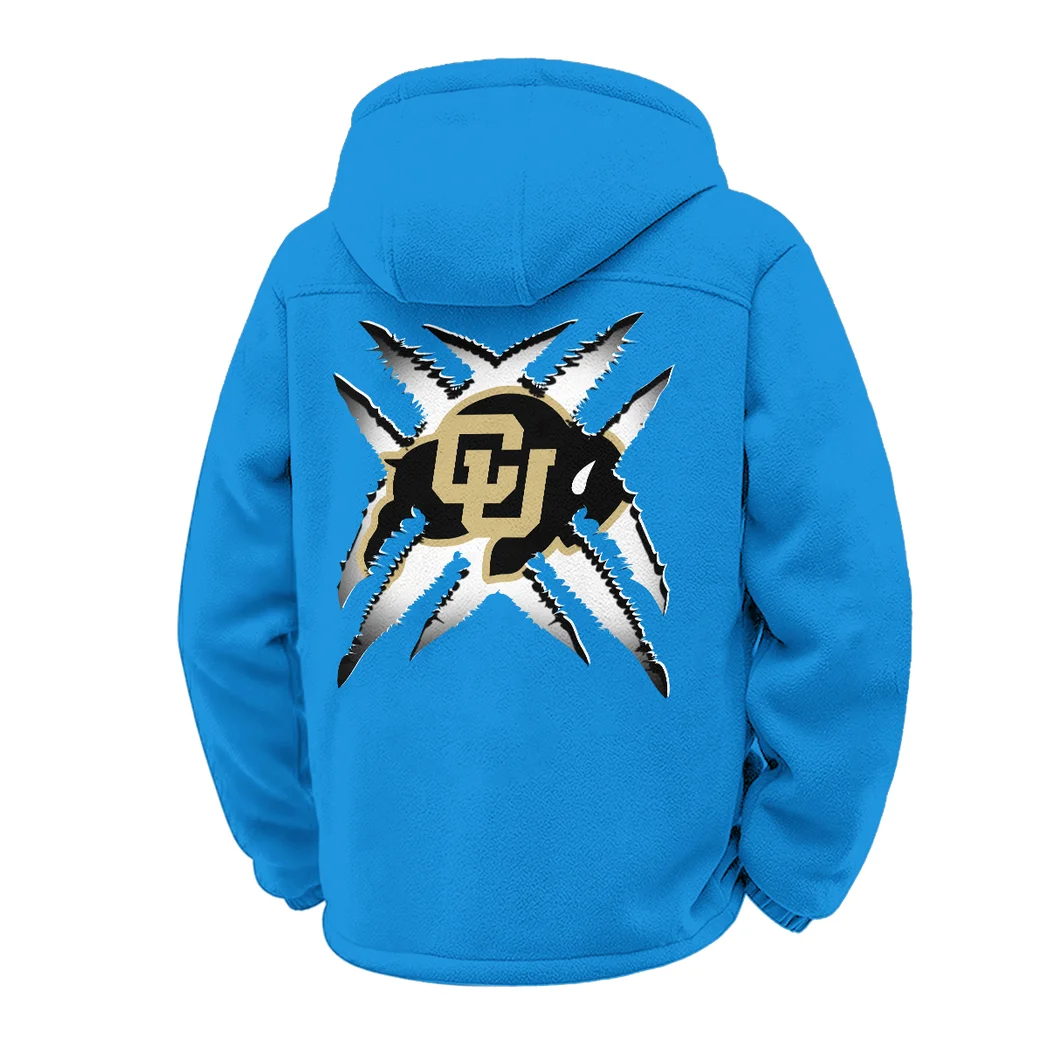 The Buffaloes Winter Fleece Jacket, Cold Weather Hiking Fleece HVN1454CB - cyan - Image 3