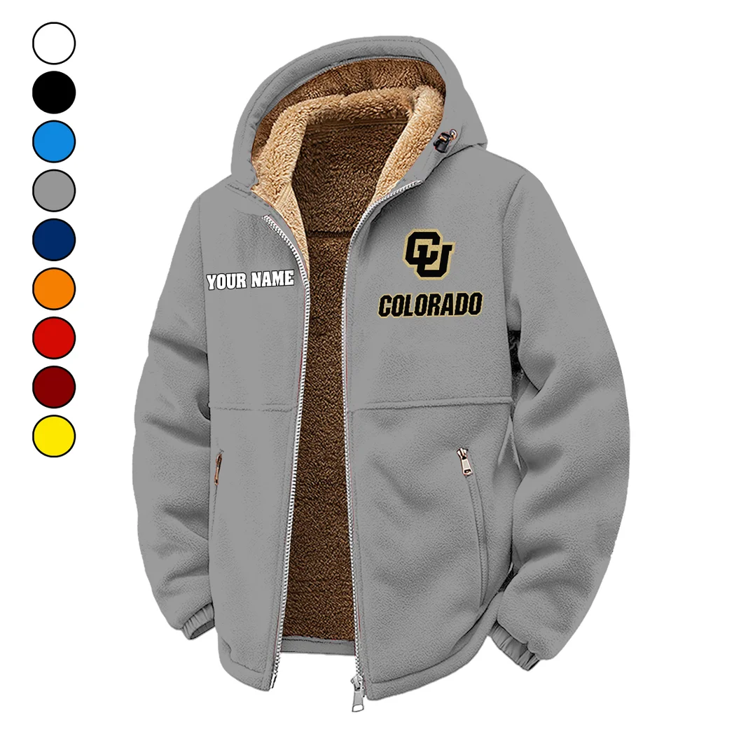 The Buffaloes Winter Fleece Jacket, Cold Weather Hiking Fleece HVN1454CB - Grey