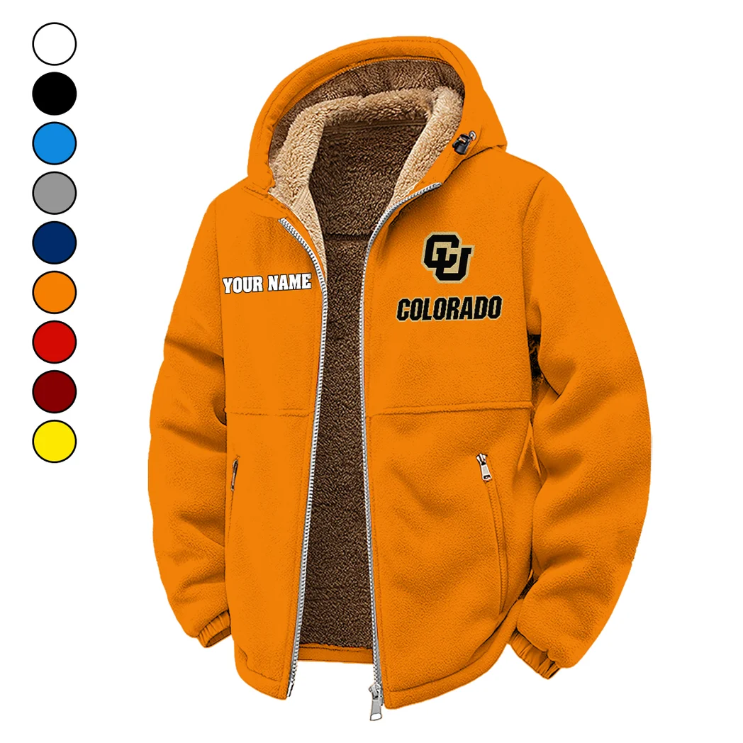 The Buffaloes Winter Fleece Jacket, Cold Weather Hiking Fleece HVN1454CB - Orange