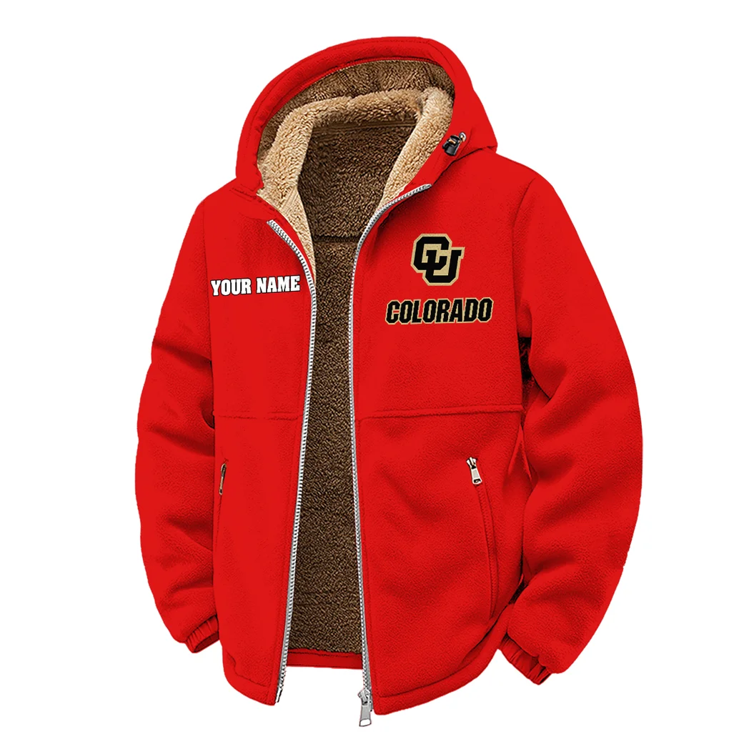 The Buffaloes Winter Fleece Jacket, Cold Weather Hiking Fleece HVN1454CB - red - Image 2