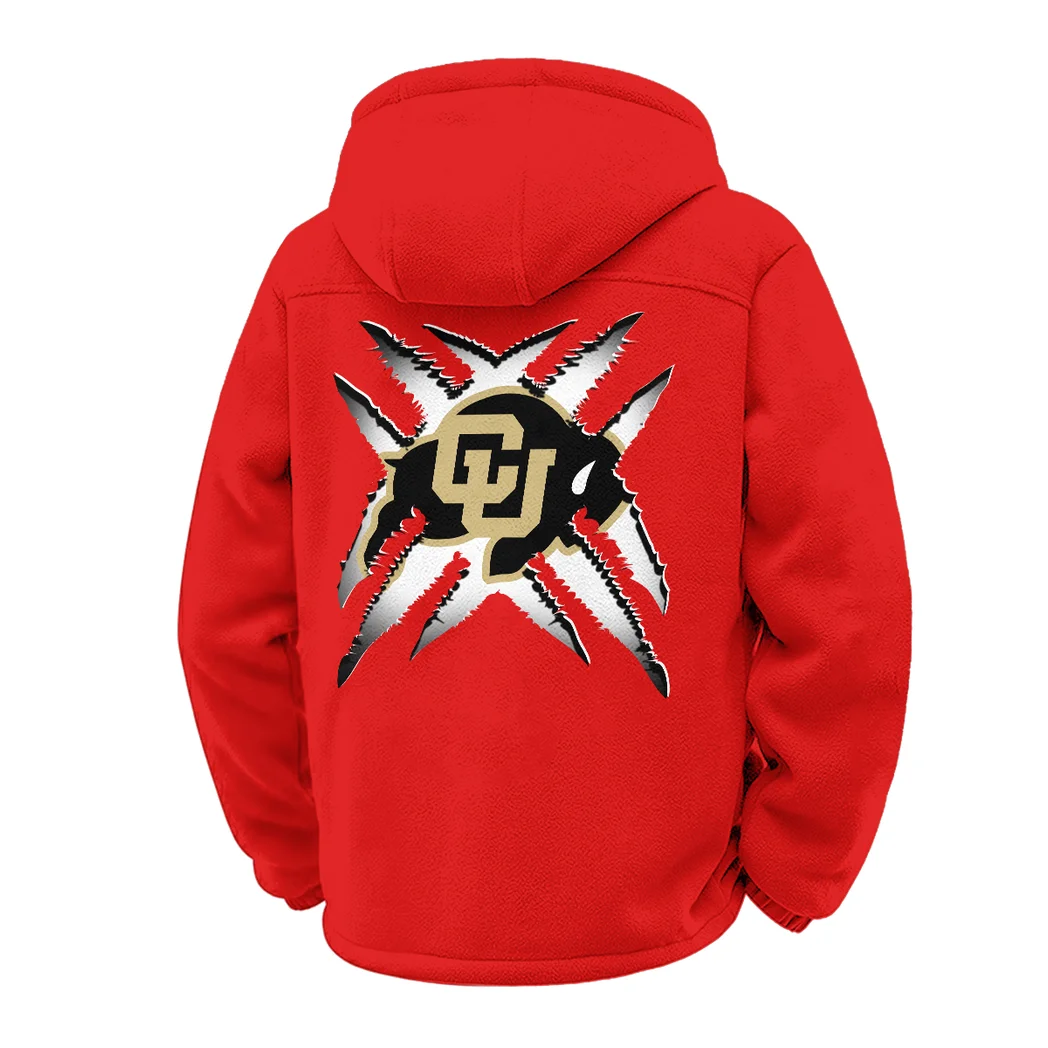 The Buffaloes Winter Fleece Jacket, Cold Weather Hiking Fleece HVN1454CB - red - Image 3