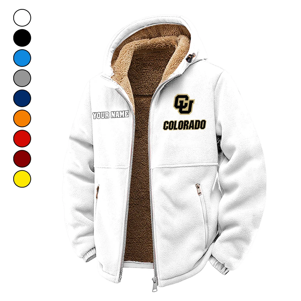 The Buffaloes Winter Fleece Jacket, Cold Weather Hiking Fleece HVN1454CB - White