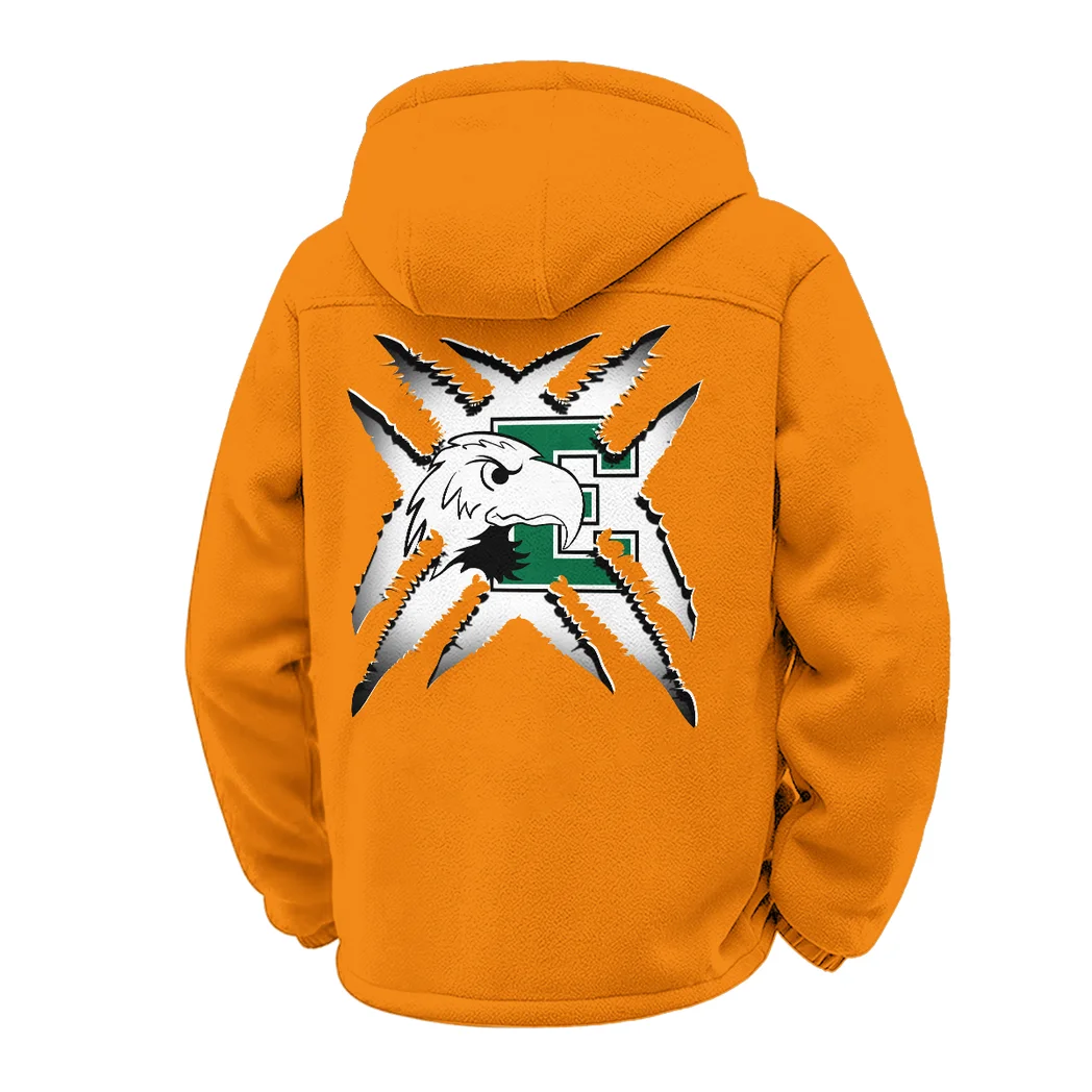 The Eagle Ambush Winter Fleece Jacket, Anti-Pill Thermal Fleece HVN1454EM - Orange - Image 3
