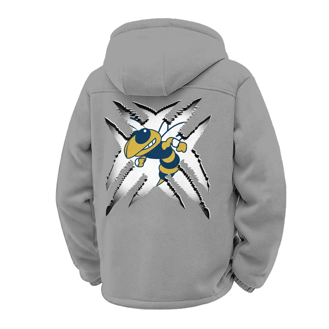 The Wreck Winter Fleece Jacket, Sherpa Lined Winter Fleece HVN1454GT - Grey - Image 3