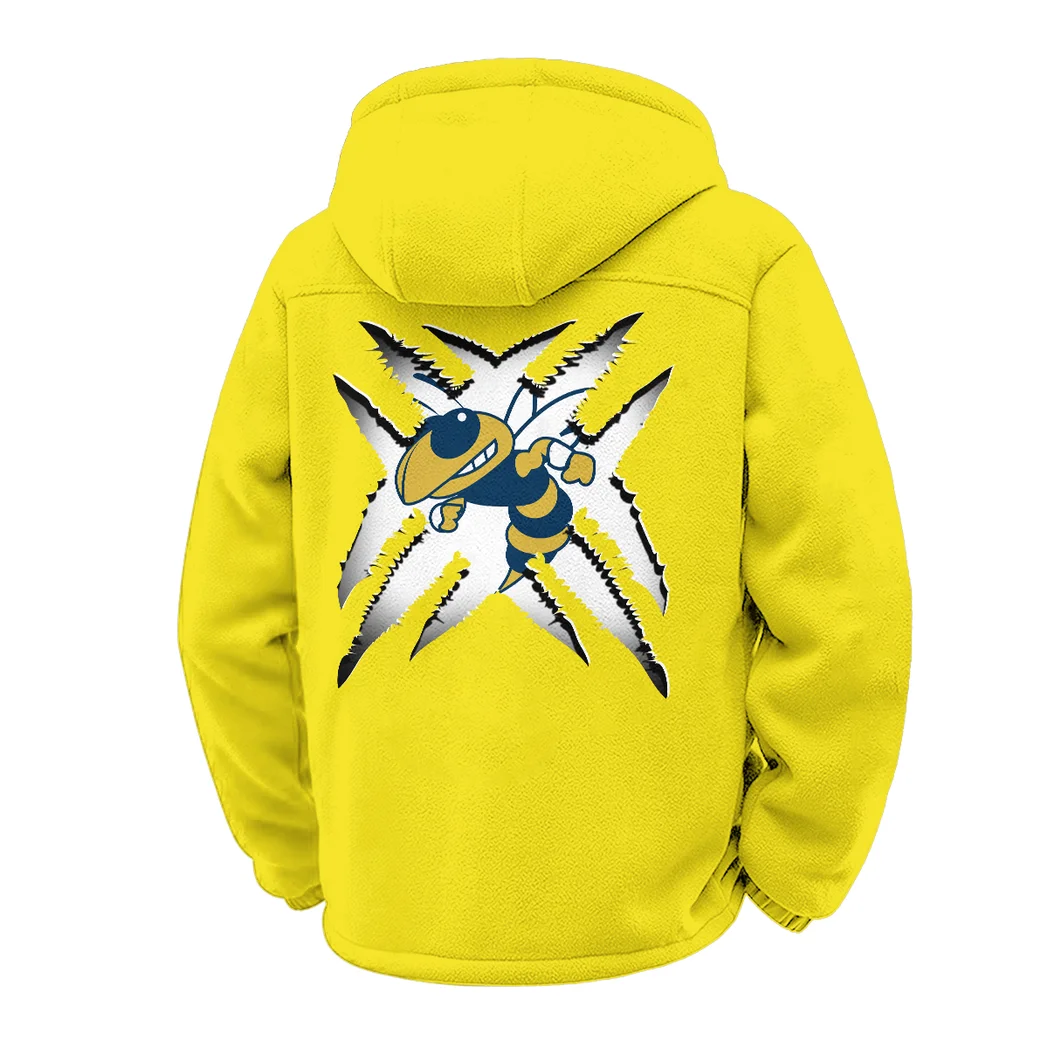 The Wreck Winter Fleece Jacket, Sherpa Lined Winter Fleece HVN1454GT - Yellow - Image 3