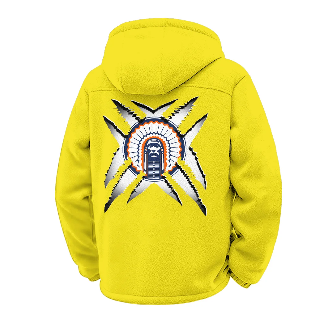 The Illini Nation Winter Fleece Jacket, Thermal Winter Fleece HVN1454IF - Yellow - Image 3