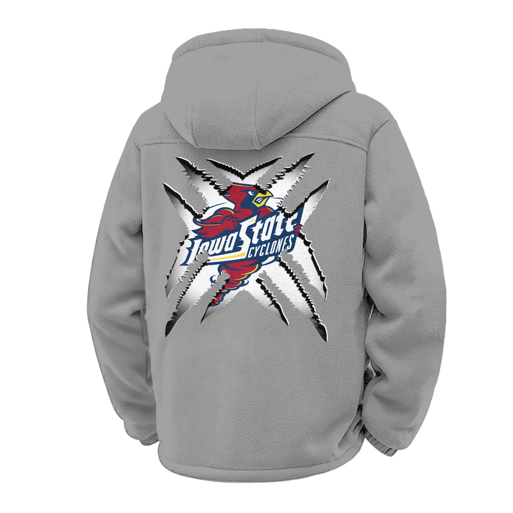 The Cyclones Winter Fleece Jacket, Insulated Sport Hoody HVN1454IS - Grey - Image 3