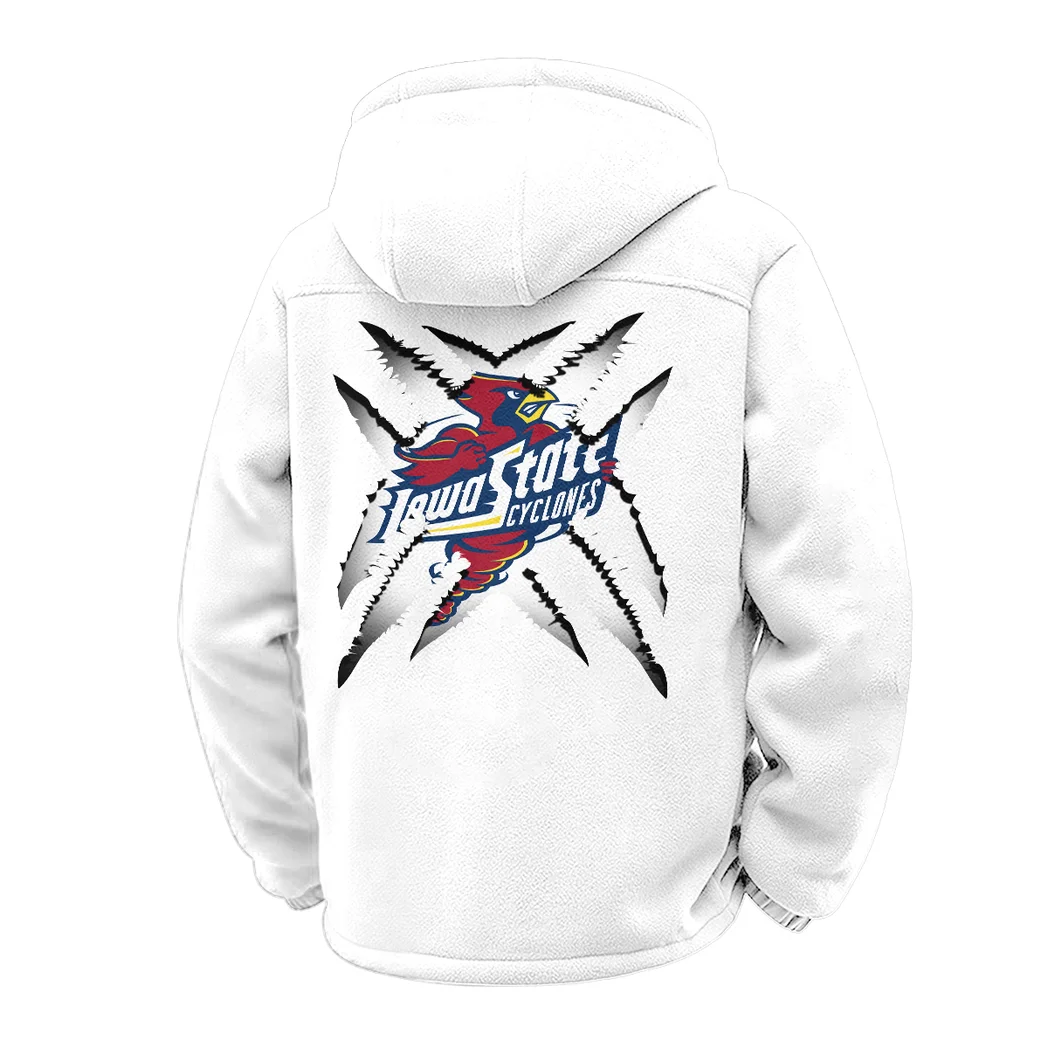 The Cyclones Winter Fleece Jacket, Insulated Sport Hoody HVN1454IS - White - Image 3
