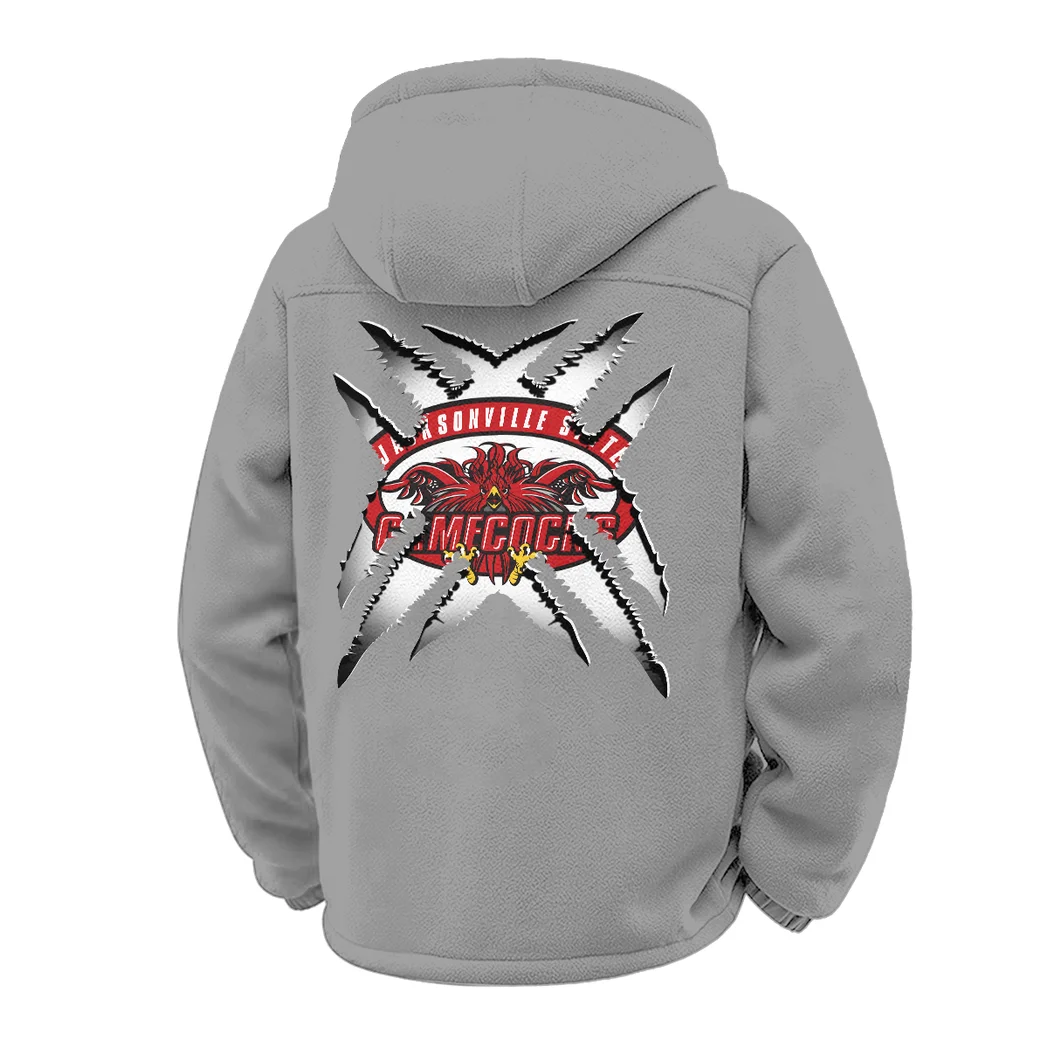 The Alabama Cocks Winter Fleece Jacket, Deep Winter Comfort Fleece HVN1454JS - Grey - Image 3