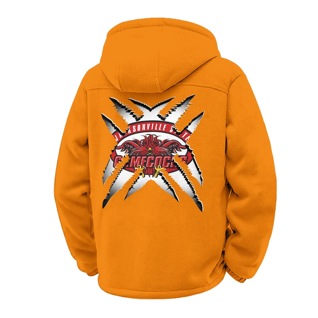 The Alabama Cocks Winter Fleece Jacket, Deep Winter Comfort Fleece HVN1454JS - Orange - Image 3
