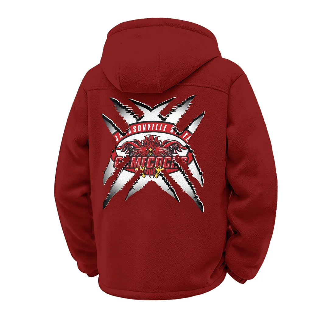 The Alabama Cocks Winter Fleece Jacket, Deep Winter Comfort Fleece HVN1454JS - Wine - Image 3