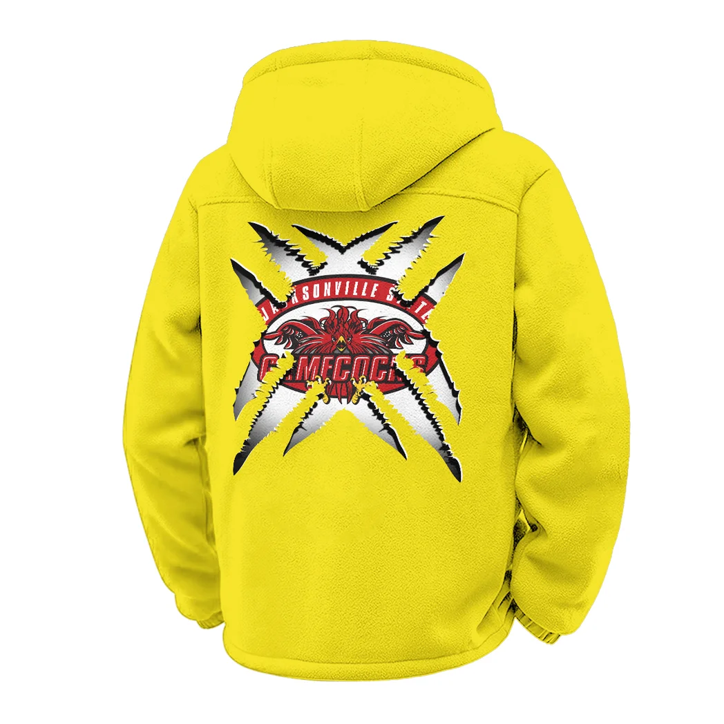 The Alabama Cocks Winter Fleece Jacket, Deep Winter Comfort Fleece HVN1454JS - Yellow - Image 3