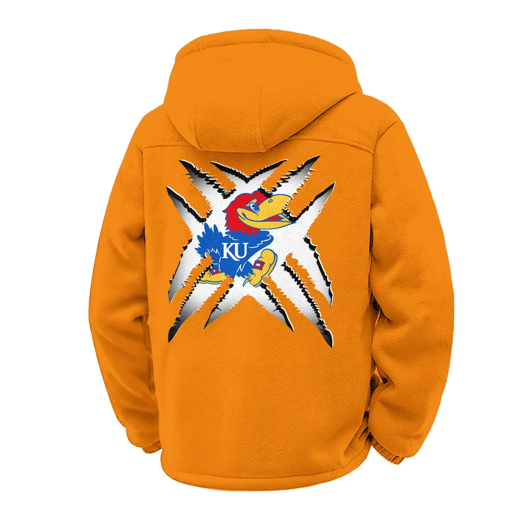 The Jayhawk Power Winter Fleece Jacket, Polar Climate Fleece HVN1454KJ - Orange - Image 3
