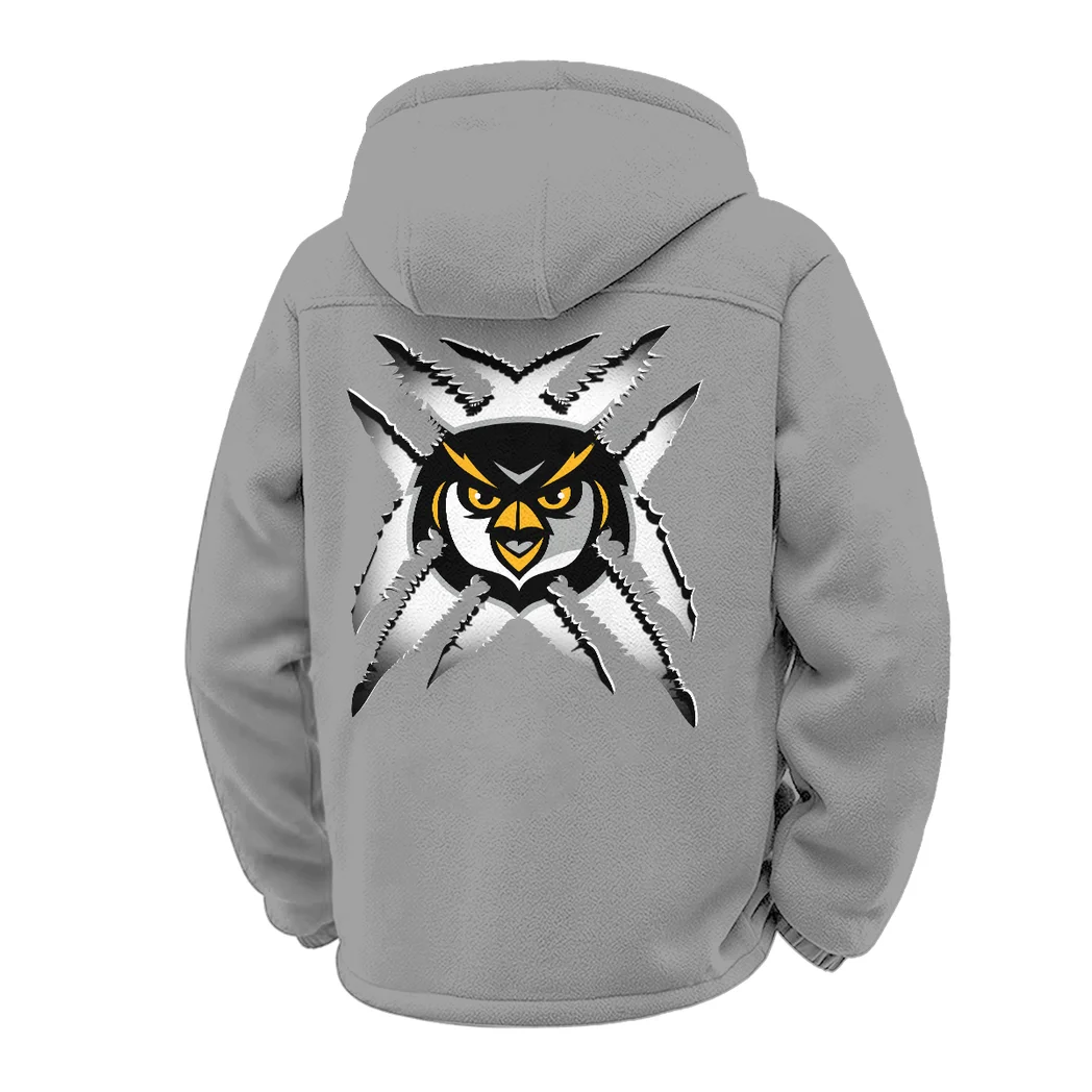 The Black and Gold Winter Fleece Jacket, Essential Winter Warmth HVN1454KS - Grey - Image 3