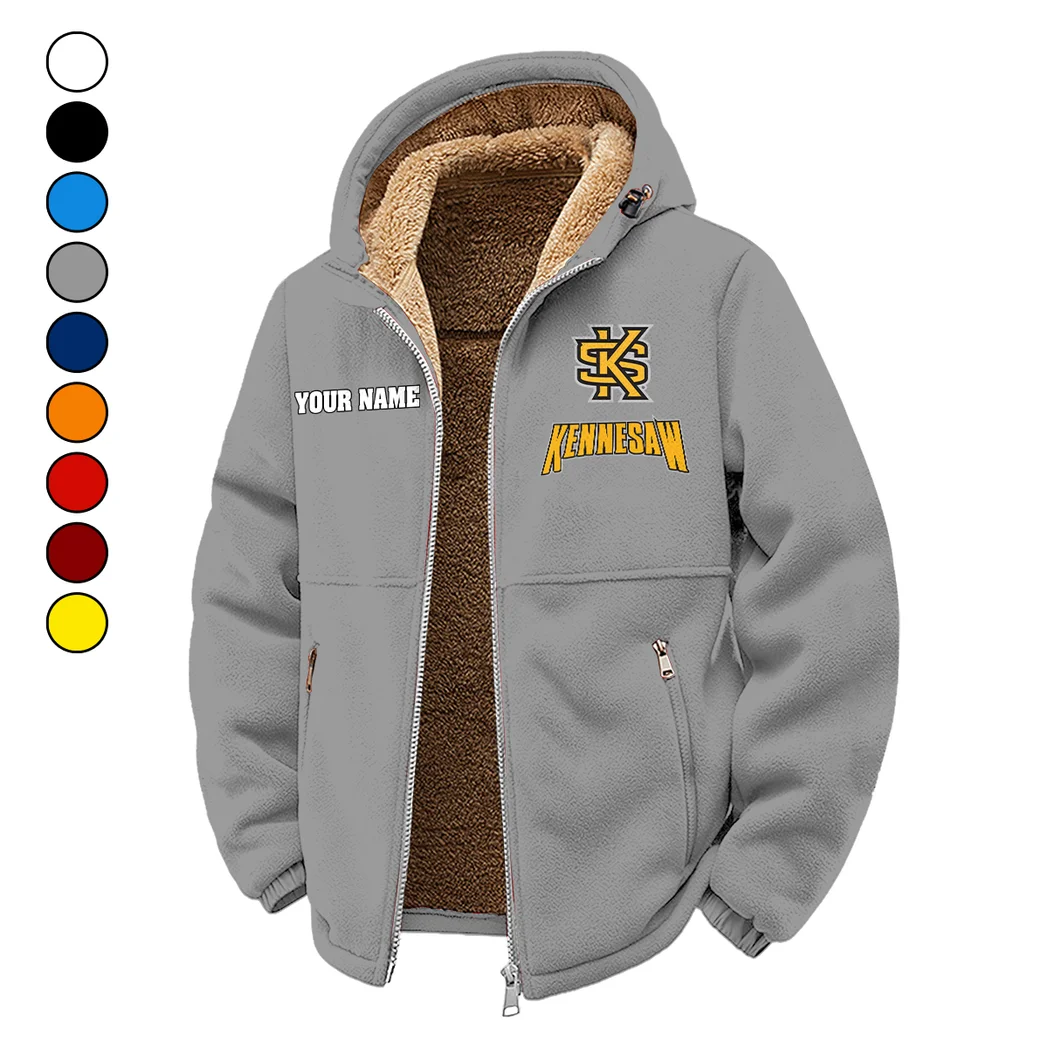 The Black and Gold Winter Fleece Jacket, Essential Winter Warmth HVN1454KS - Grey