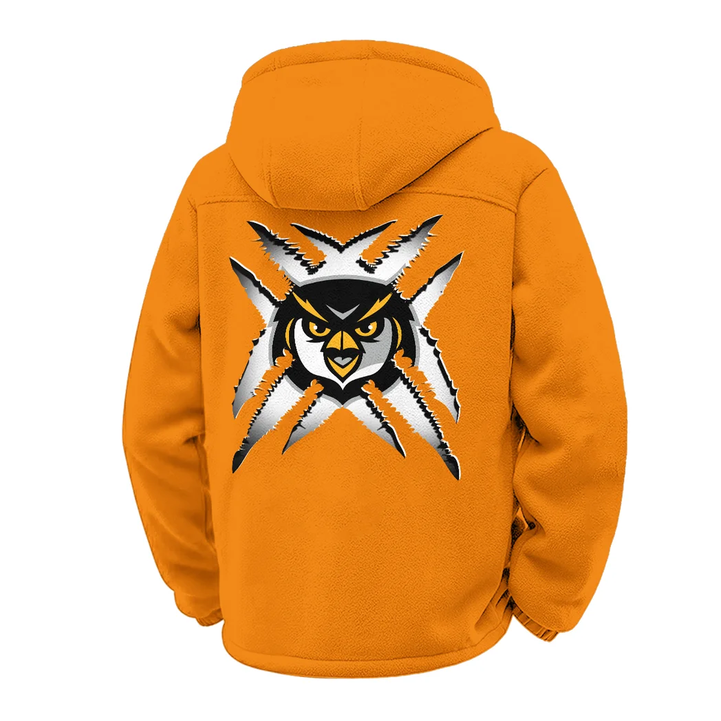 The Black and Gold Winter Fleece Jacket, Essential Winter Warmth HVN1454KS - Orange - Image 3