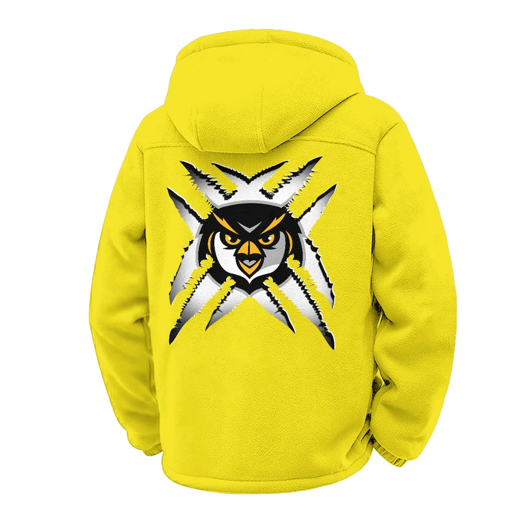 The Black and Gold Winter Fleece Jacket, Essential Winter Warmth HVN1454KS - Yellow - Image 3