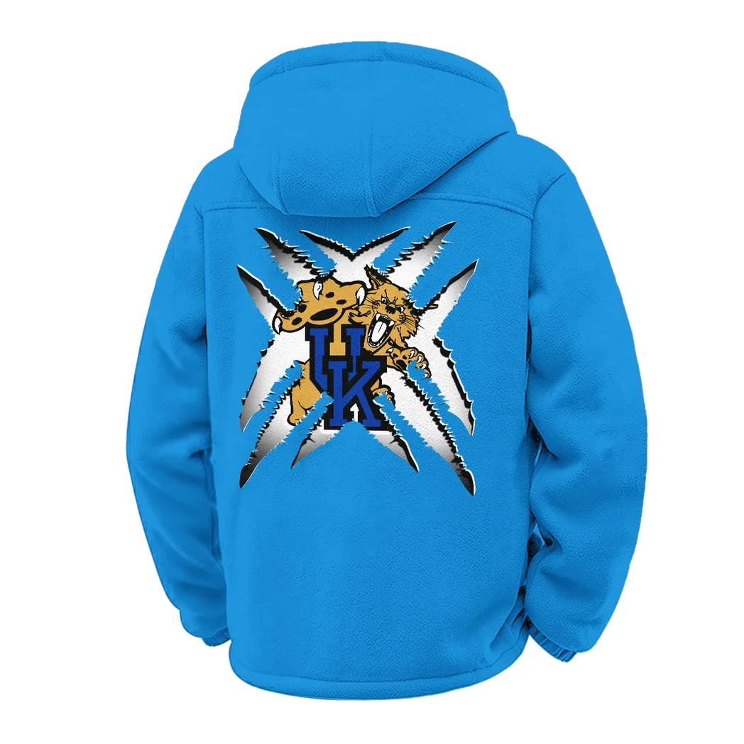 The UK Pride Winter Fleece Jacket, Heavy-Duty Cold Fleece HVN1454KW - cyan - Image 3