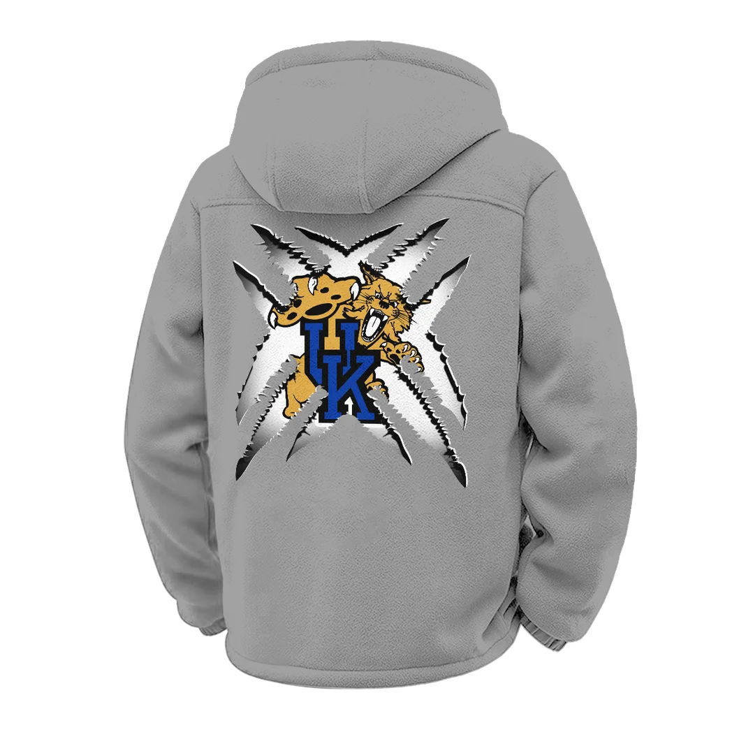 The UK Pride Winter Fleece Jacket, Heavy-Duty Cold Fleece HVN1454KW - Grey - Image 3