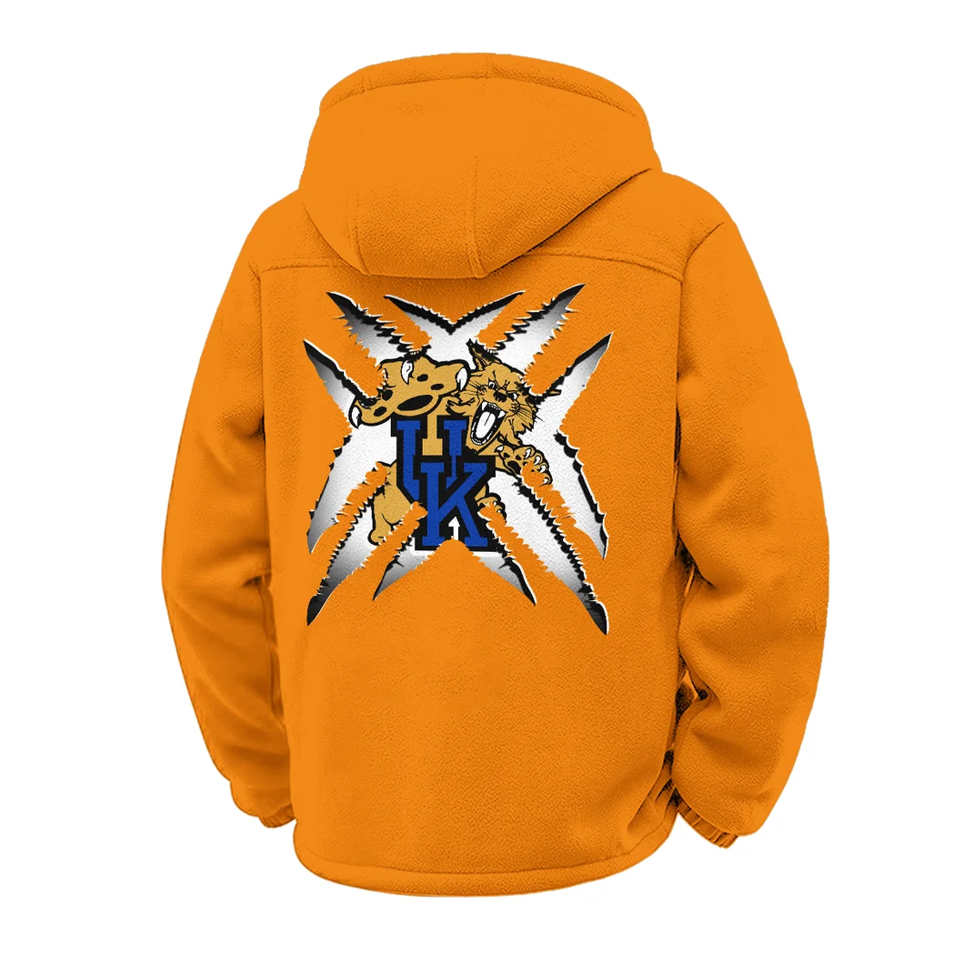 The UK Pride Winter Fleece Jacket, Heavy-Duty Cold Fleece HVN1454KW - Orange - Image 3