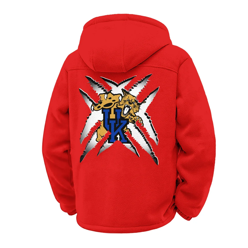 The UK Pride Winter Fleece Jacket, Heavy-Duty Cold Fleece HVN1454KW - red - Image 3