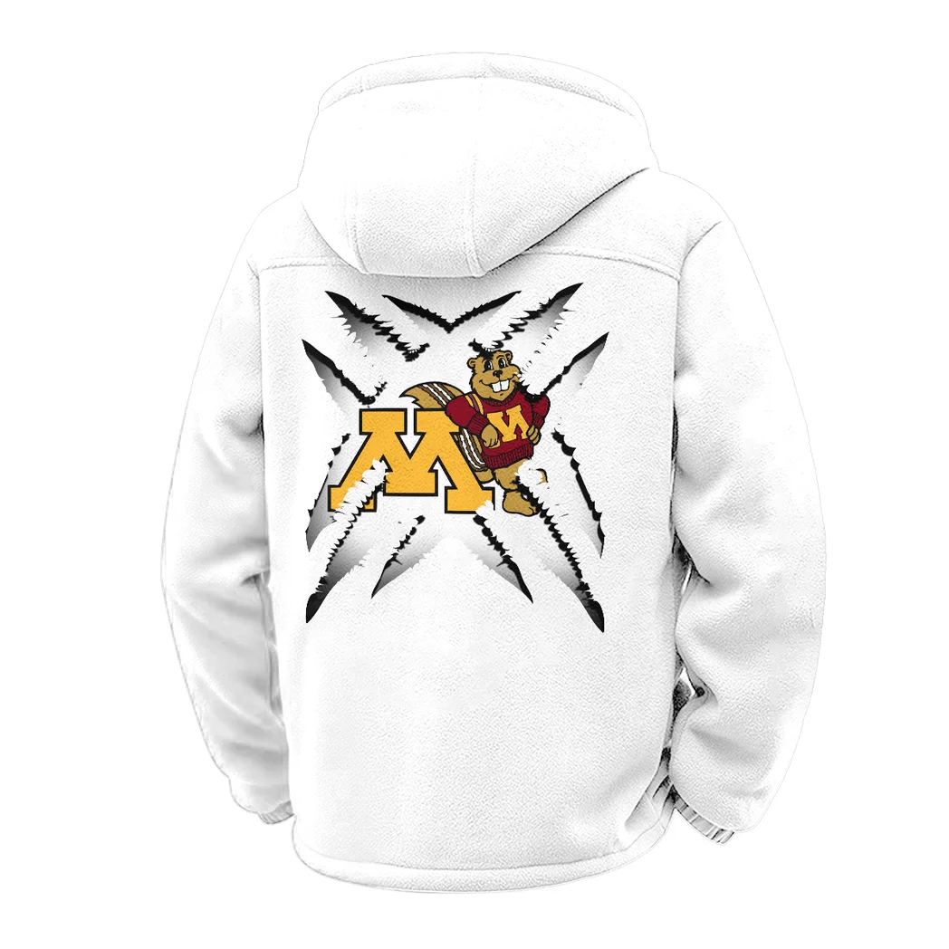 The Gopher Force Winter Fleece Jacket, Technical Mid-Layer Jacket HVN1454MG - White - Image 3