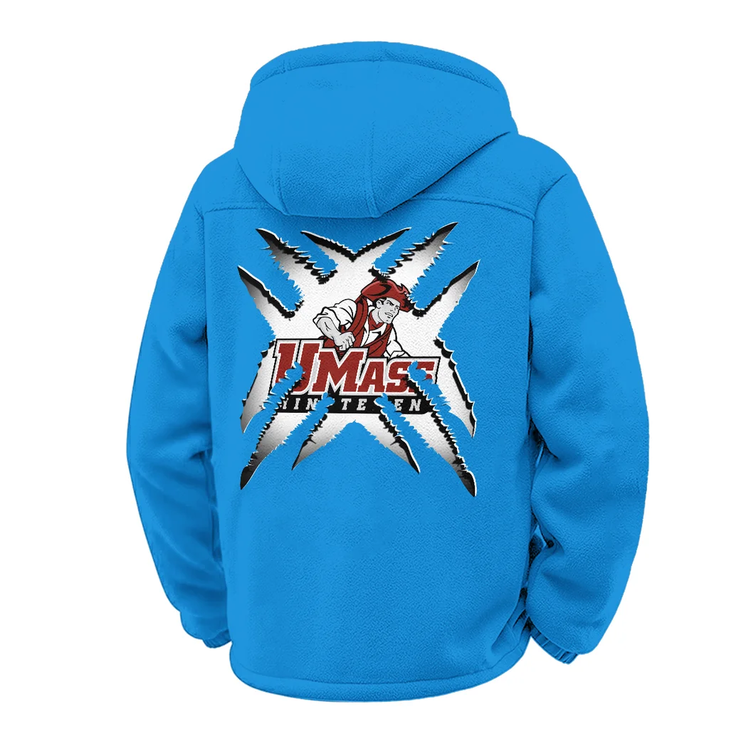 The UMass Pride Winter Fleece Jacket, All-Mountain Sport Jacket HVN1454MM - cyan - Image 3