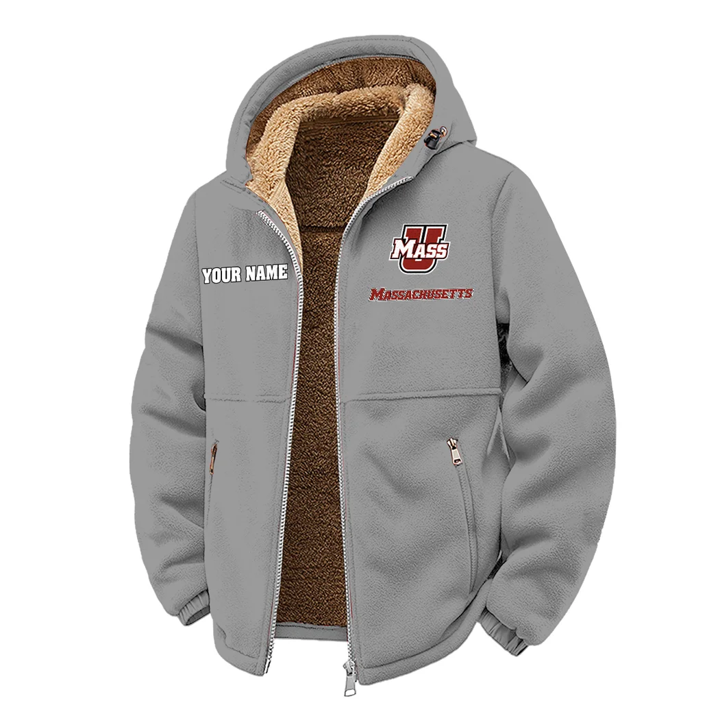 The UMass Pride Winter Fleece Jacket, All-Mountain Sport Jacket HVN1454MM - Grey - Image 2