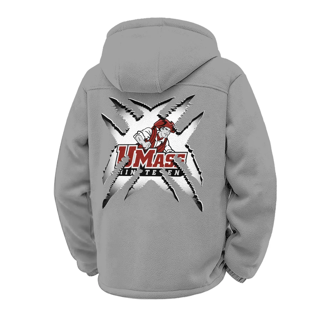 The UMass Pride Winter Fleece Jacket, All-Mountain Sport Jacket HVN1454MM - Grey - Image 3