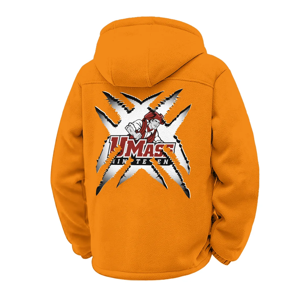 The UMass Pride Winter Fleece Jacket, All-Mountain Sport Jacket HVN1454MM - Orange - Image 3