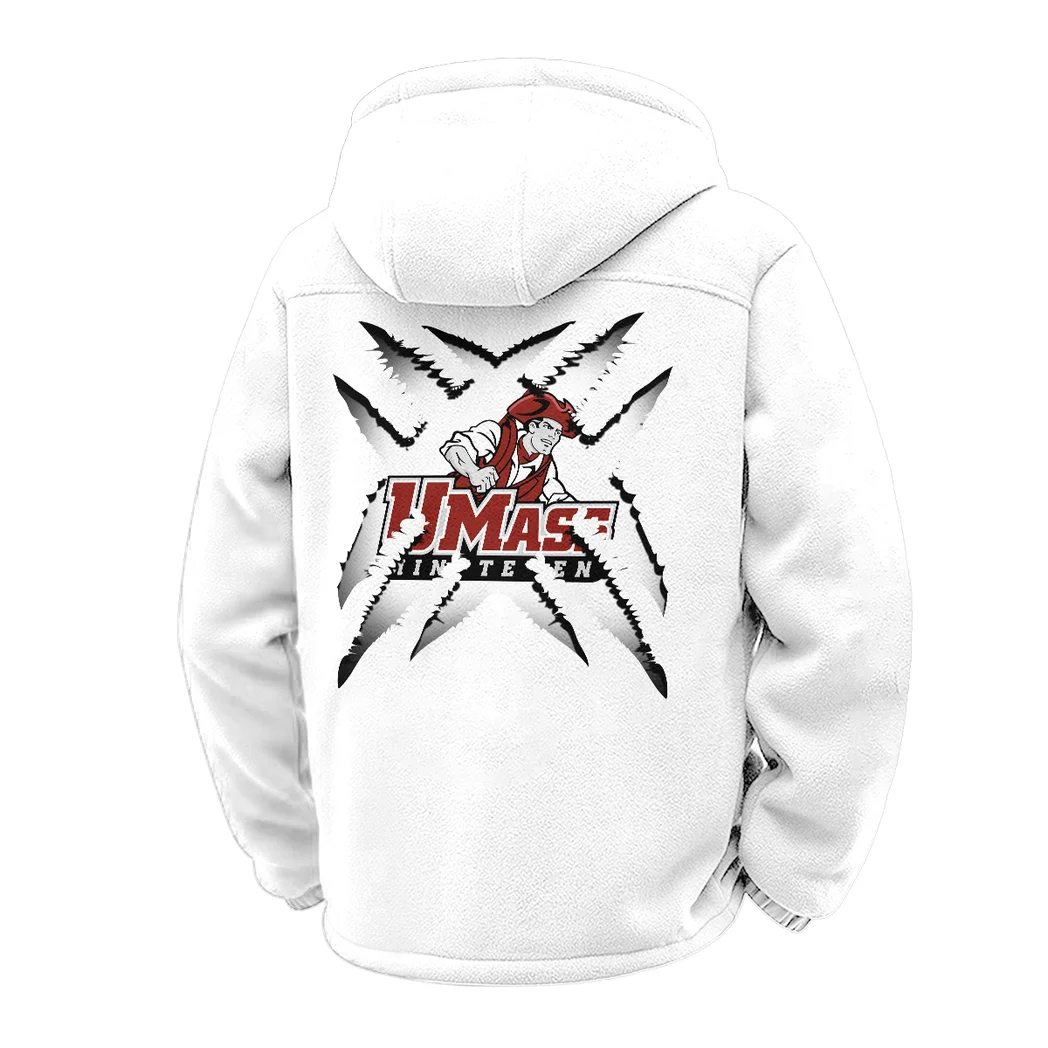 The UMass Pride Winter Fleece Jacket, All-Mountain Sport Jacket HVN1454MM - White - Image 3