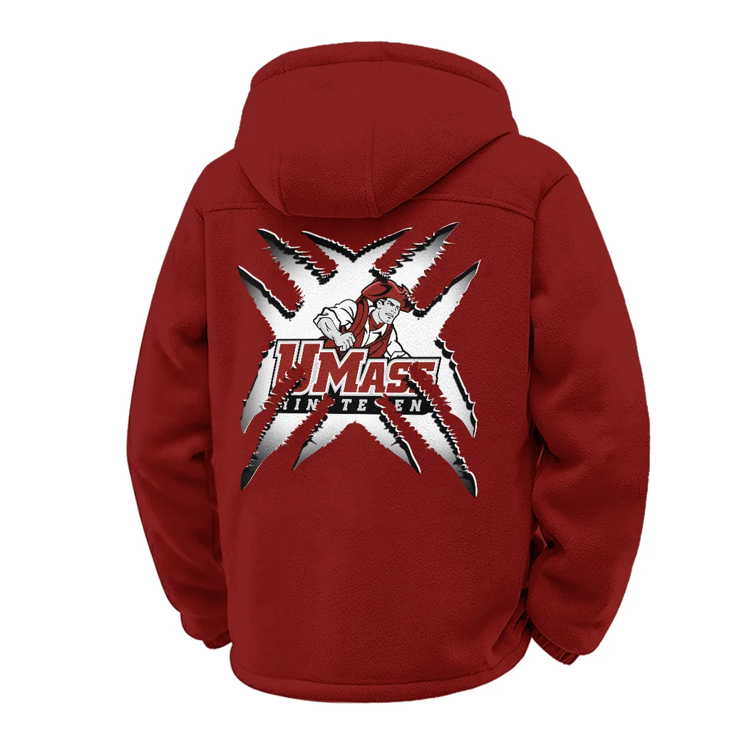 The UMass Pride Winter Fleece Jacket, All-Mountain Sport Jacket HVN1454MM - Wine - Image 3