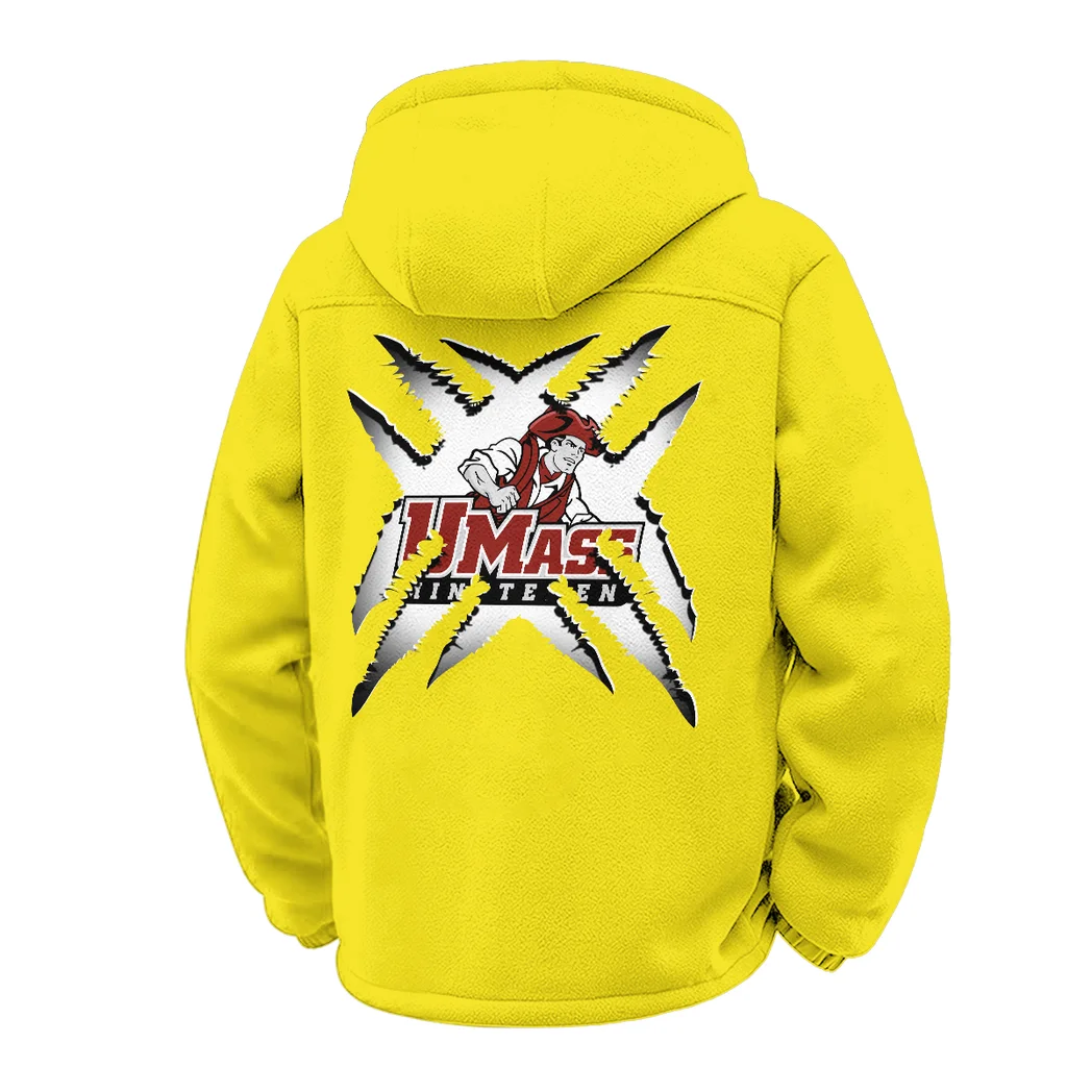 The UMass Pride Winter Fleece Jacket, All-Mountain Sport Jacket HVN1454MM - Yellow - Image 3