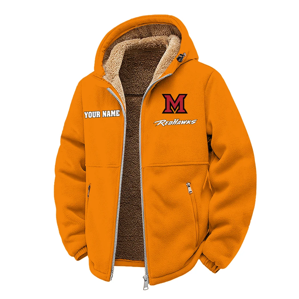 The RedHawk Winter Fleece Jacket, Cold Weather Hiking Fleece HVN1454MO - Orange - Image 2