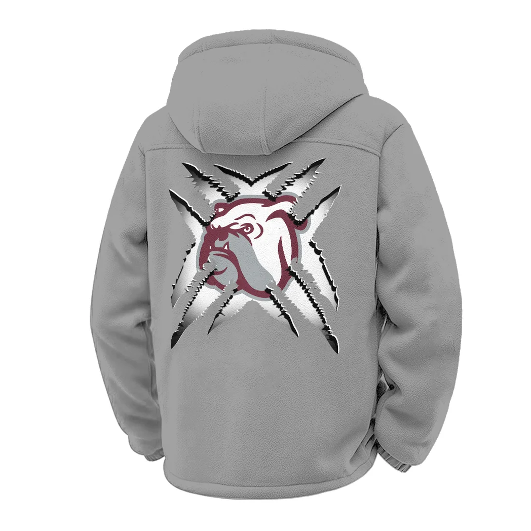The MSU Power Winter Fleece Jacket, Cross-Training Thermal Zip HVN1454MS - Grey - Image 3