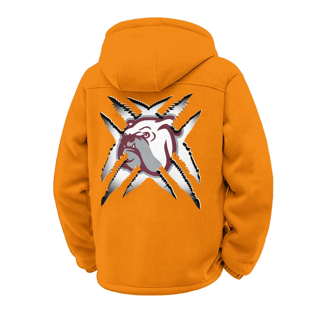 The MSU Power Winter Fleece Jacket, Cross-Training Thermal Zip HVN1454MS - Orange - Image 3