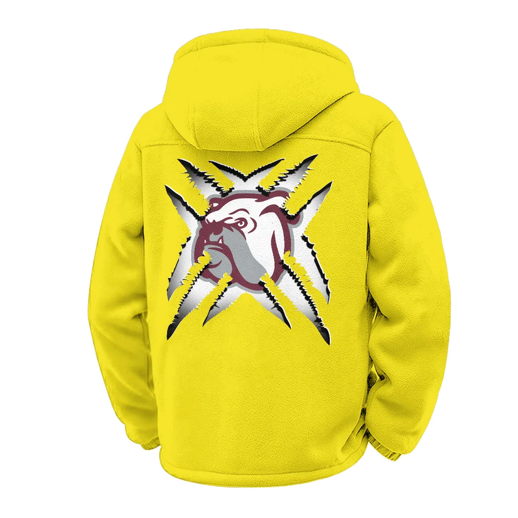 The MSU Power Winter Fleece Jacket, Cross-Training Thermal Zip HVN1454MS - Yellow - Image 3