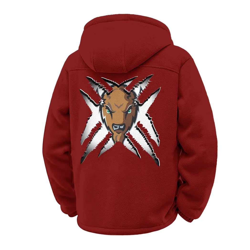 The Herd Pride Winter Fleece Jacket, Brushed Interior Winter Fleece HVN1454MT - Wine - Image 3