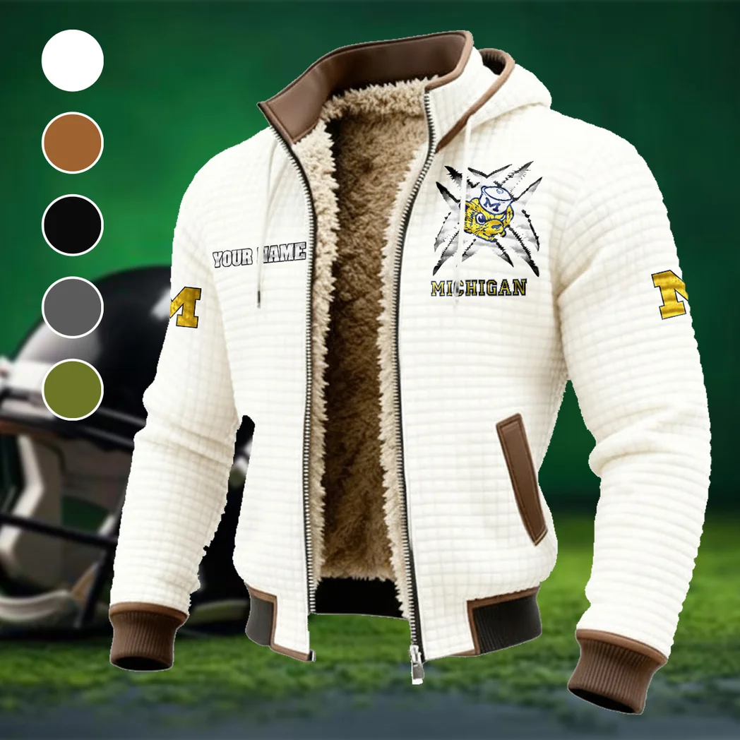 The Winged Helmets Fleece-Lined Hooded Jacket, Heavyweight Cozy Sport Shell HVN1454MW - White