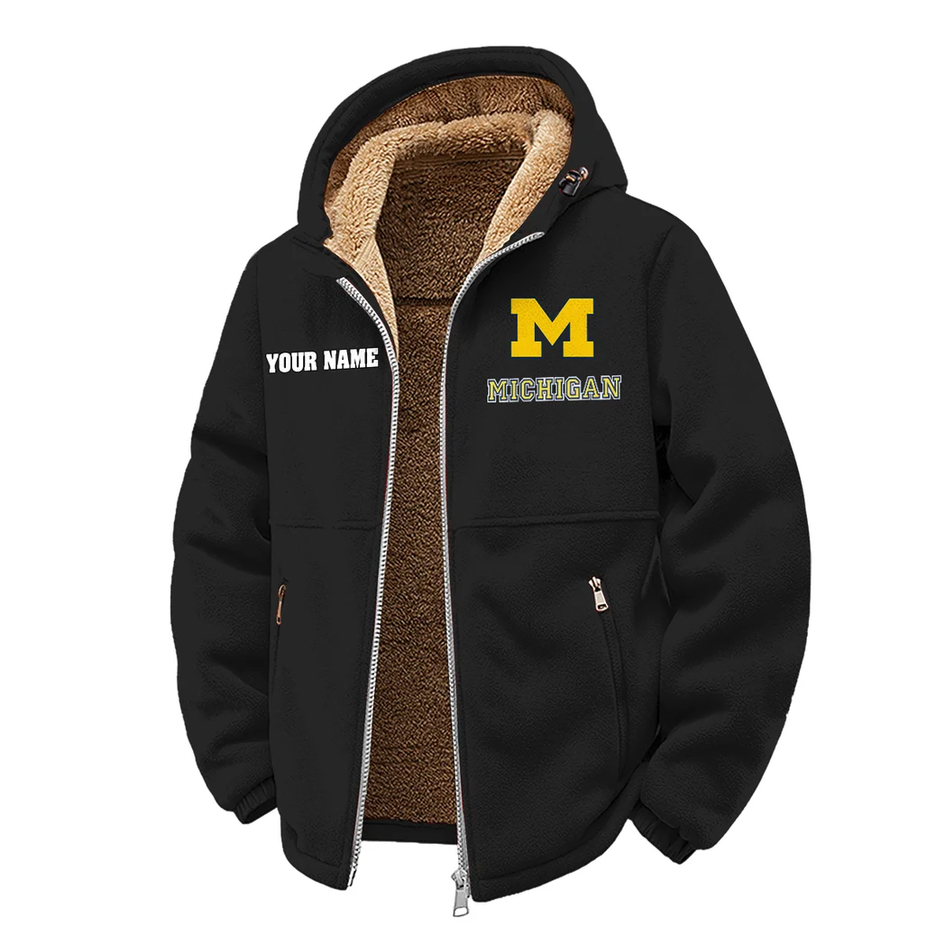 The Winged Helmets Winter Fleece Jacket, Luxe Microfleece Pullover HVN1454MW - Black - Image 2