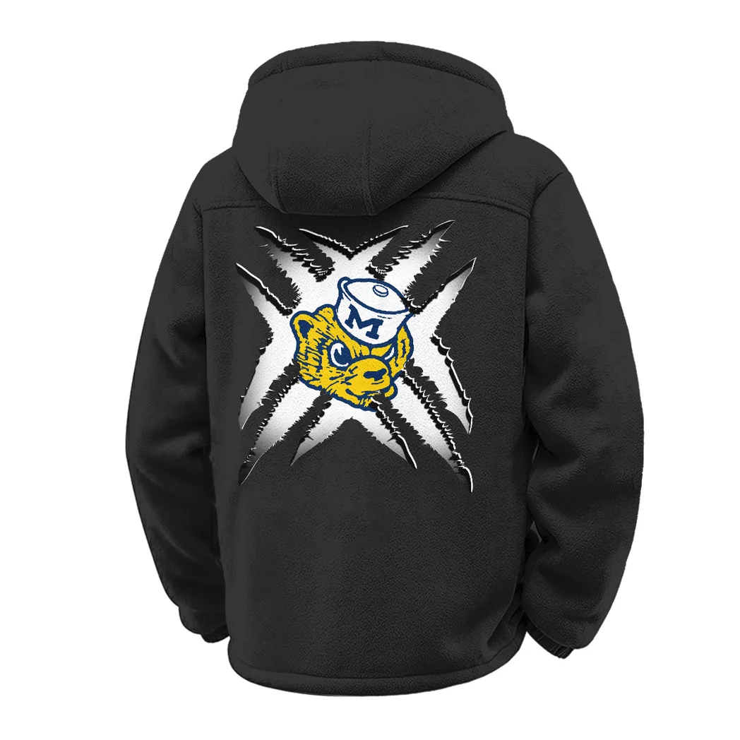 The Winged Helmets Winter Fleece Jacket, Luxe Microfleece Pullover HVN1454MW - Black - Image 3