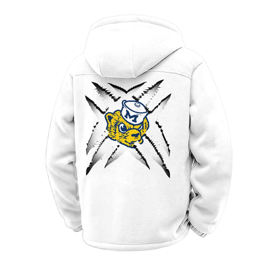 The Winged Helmets Winter Fleece Jacket, Luxe Microfleece Pullover HVN1454MW - White - Image 3