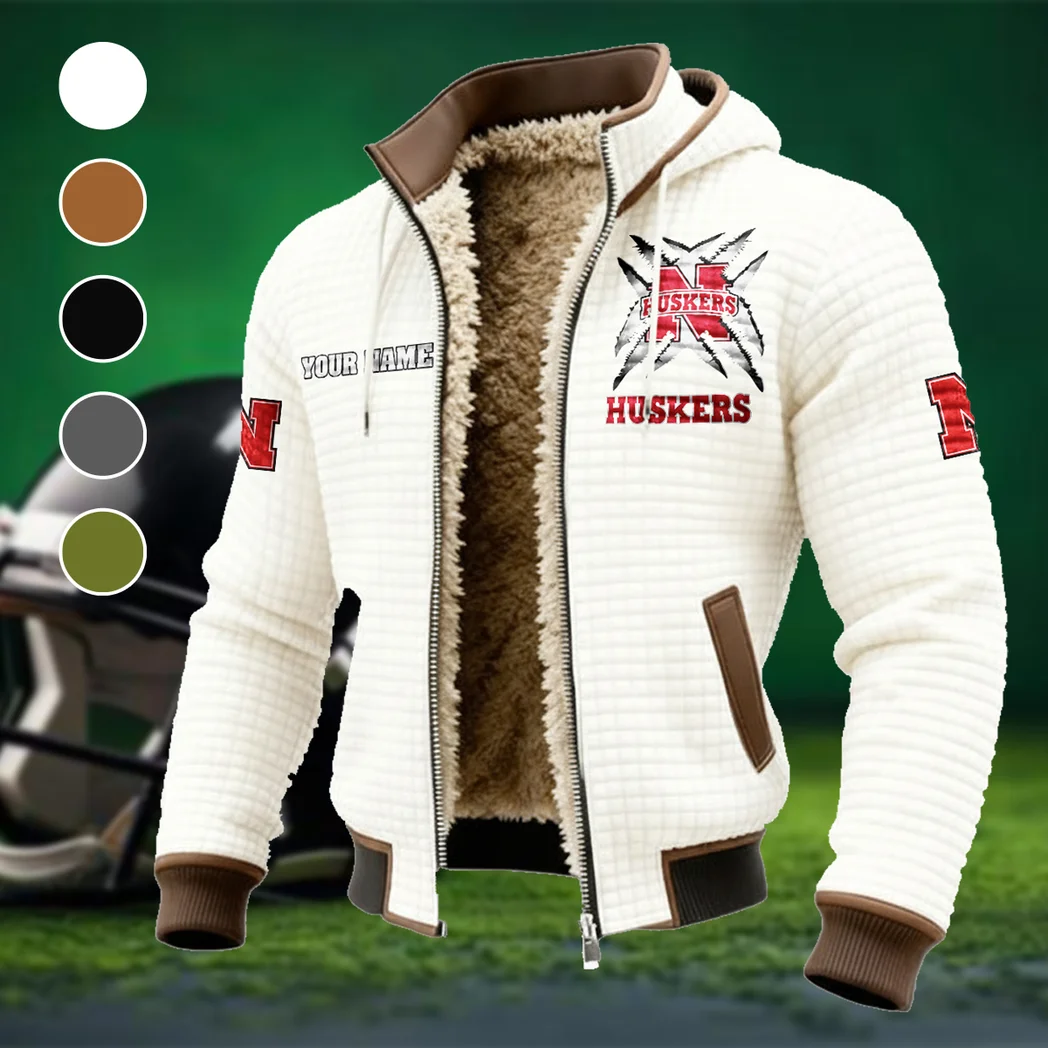 Big Red Fleece-Lined Hooded Jacket, Brushed Interior Winter Jacket HVN1454NC - White