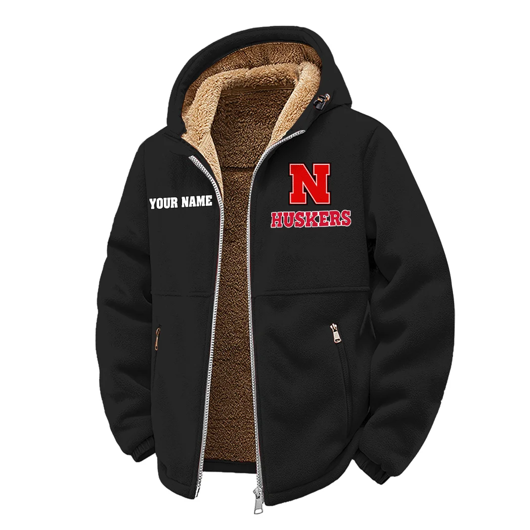 Big Red Winter Fleece Jacket, Anti-Pill Thermal Fleece HVN1454NC - Black - Image 2