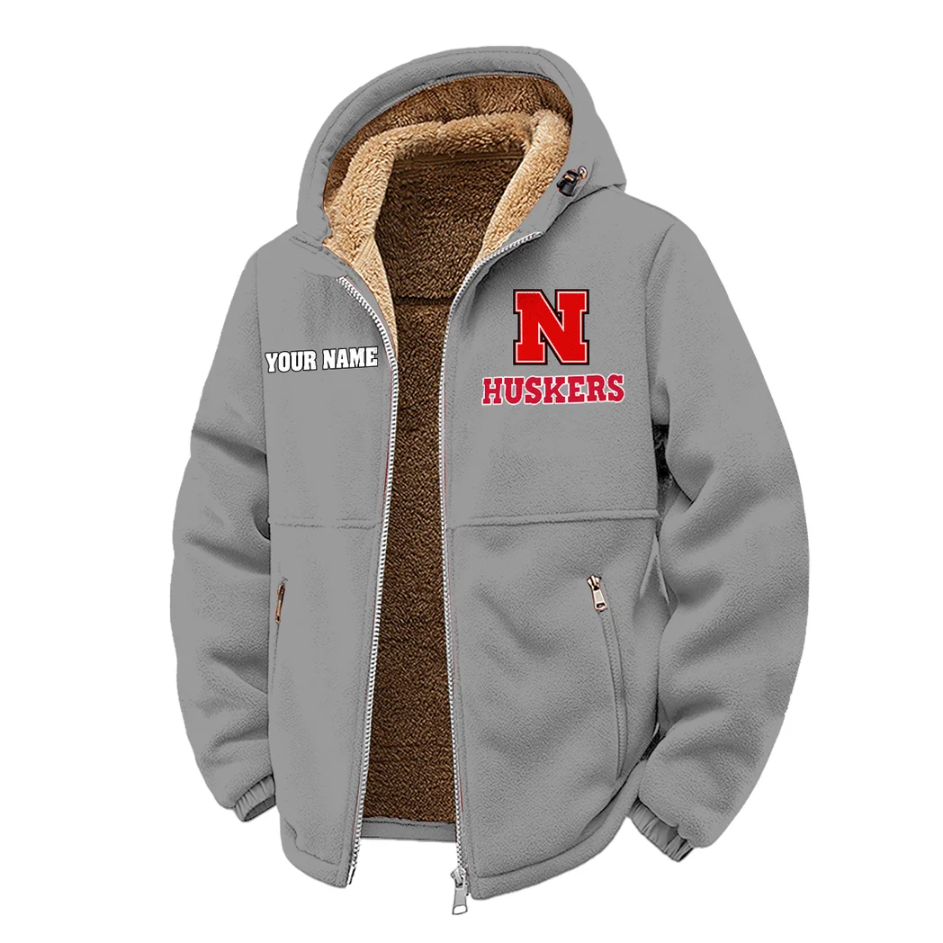 Big Red Winter Fleece Jacket, Anti-Pill Thermal Fleece HVN1454NC - Grey - Image 2