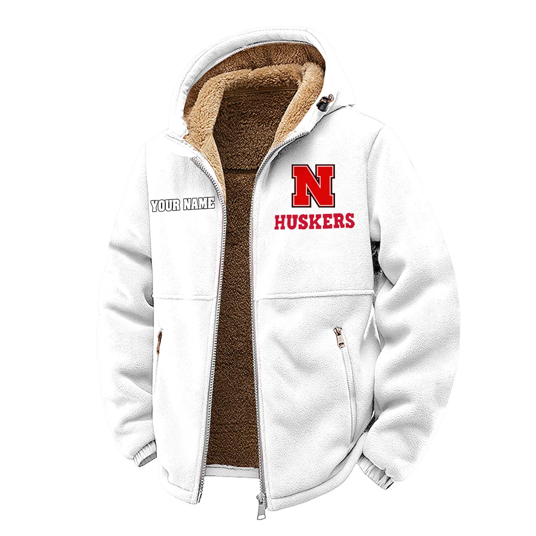 Big Red Winter Fleece Jacket, Anti-Pill Thermal Fleece HVN1454NC - White - Image 2
