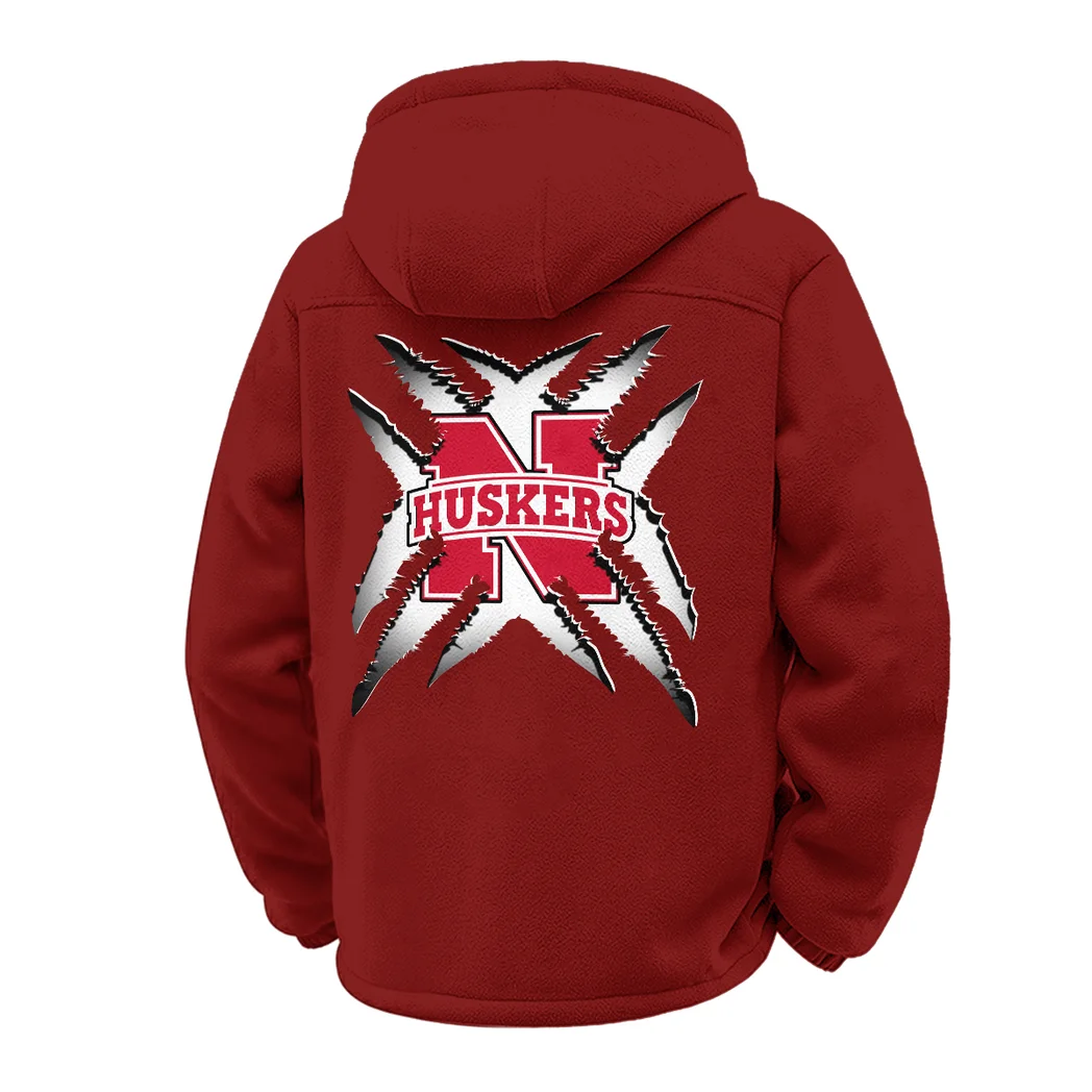 Big Red Winter Fleece Jacket, Anti-Pill Thermal Fleece HVN1454NC - Wine - Image 3